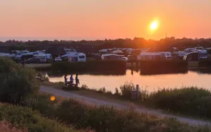 Hvidbjerg Strand Camping Resort Fiskesoe Solnedgang