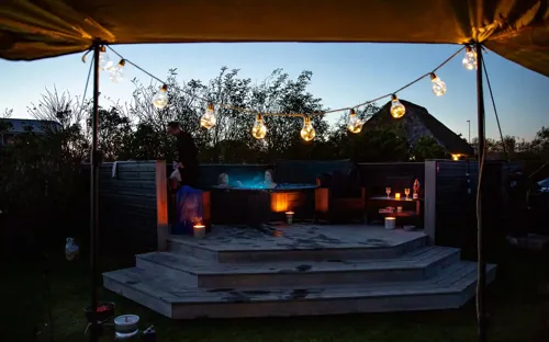 Hvidbjerg Strand Camping Resort Camping XL Luksusplads Terrasse Spa